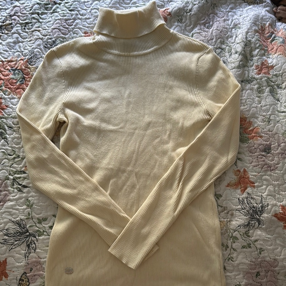 Cream Turtleneck Sweater